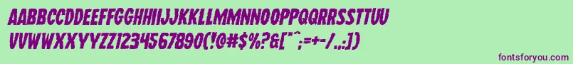 Wolfbrothersexpandital Font – Purple Fonts on Green Background