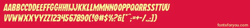 Wolfbrothersexpandital Font – Yellow Fonts on Red Background