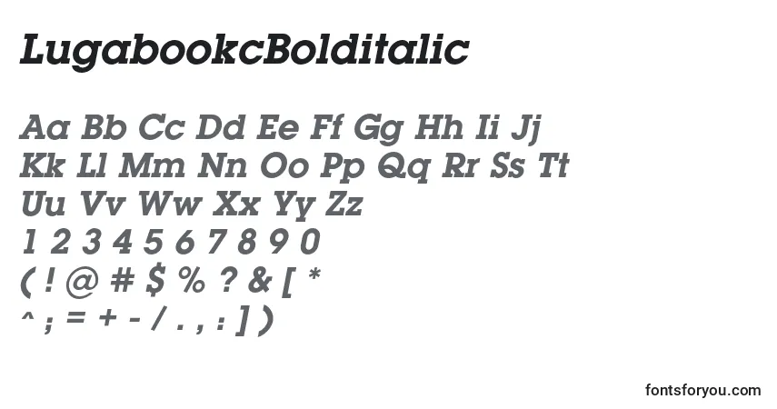 Schriftart LugabookcBolditalic – Alphabet, Zahlen, spezielle Symbole