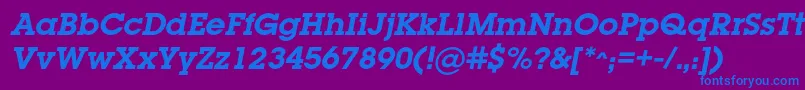 LugabookcBolditalic Font – Blue Fonts on Purple Background