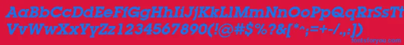 LugabookcBolditalic Font – Blue Fonts on Red Background