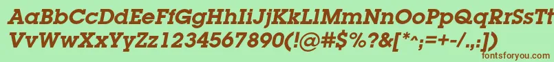 LugabookcBolditalic Font – Brown Fonts on Green Background