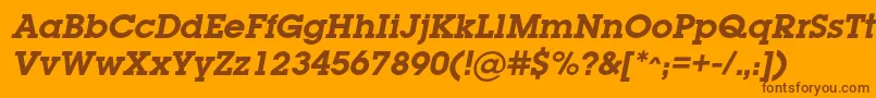 Шрифт LugabookcBolditalic – коричневые шрифты на оранжевом фоне