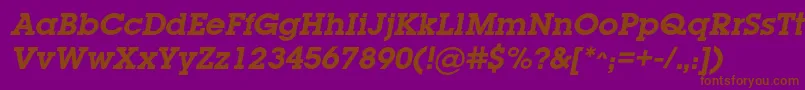 LugabookcBolditalic-fontti – ruskeat fontit violetilla taustalla