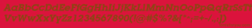 LugabookcBolditalic Font – Brown Fonts on Red Background