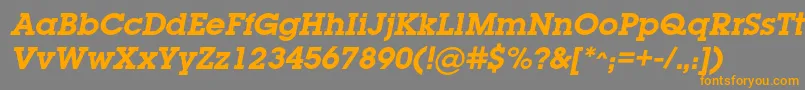LugabookcBolditalic-Schriftart – Orangefarbene Schriften auf grauem Hintergrund
