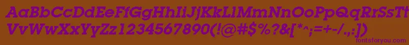 LugabookcBolditalic Font – Purple Fonts on Brown Background