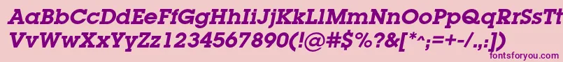 フォントLugabookcBolditalic – ピンクの背景に紫のフォント