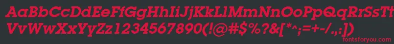LugabookcBolditalic Font – Red Fonts on Black Background