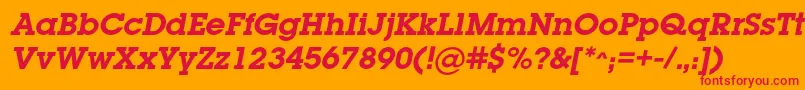 LugabookcBolditalic Font – Red Fonts on Orange Background