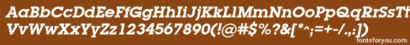 Weitere Informationen zur LugabookcBolditalic-Schriftart LugabookcBolditalic-Schriftart – Weiße Schriften auf braunem Hintergrund