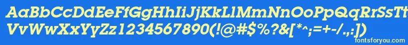 LugabookcBolditalic Font – Yellow Fonts on Blue Background