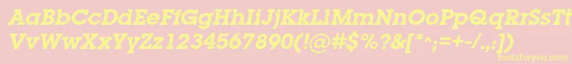 LugabookcBolditalic-Schriftart – Gelbe Schriften auf rosa Hintergrund
