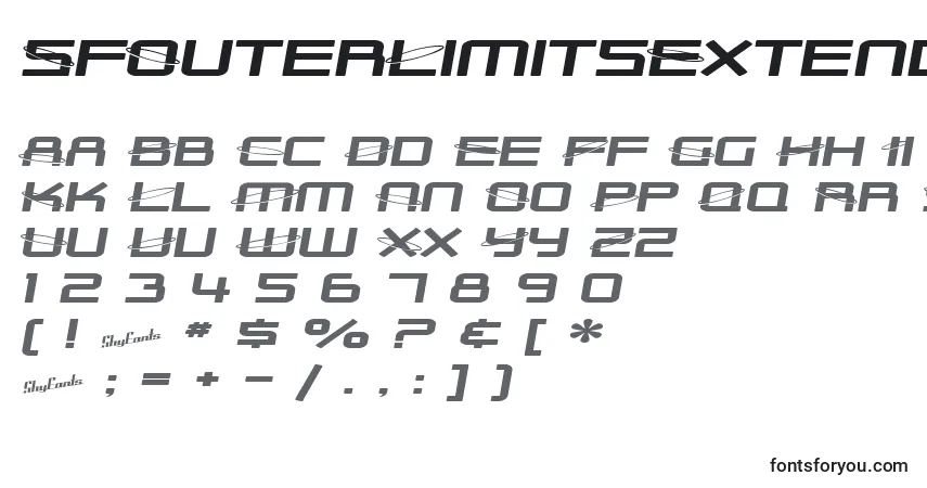 Шрифт SfOuterLimitsExtended – алфавит, цифры, специальные символы