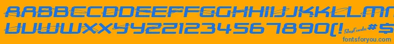 SfOuterLimitsExtended Font – Blue Fonts on Orange Background