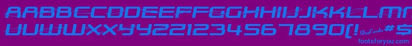 SfOuterLimitsExtended Font – Blue Fonts on Purple Background