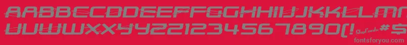 SfOuterLimitsExtended Font – Gray Fonts on Red Background