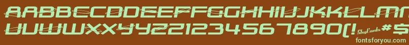 SfOuterLimitsExtended Font – Green Fonts on Brown Background