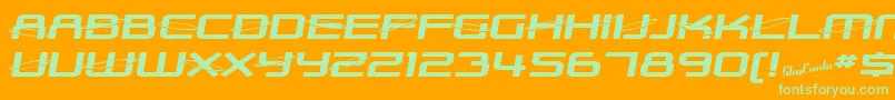 SfOuterLimitsExtended Font – Green Fonts on Orange Background