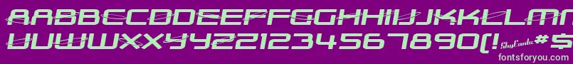 SfOuterLimitsExtended Font – Green Fonts on Purple Background