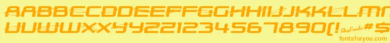 SfOuterLimitsExtended Font – Orange Fonts on Yellow Background