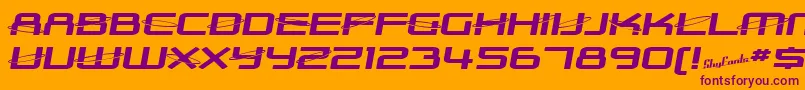 SfOuterLimitsExtended Font – Purple Fonts on Orange Background