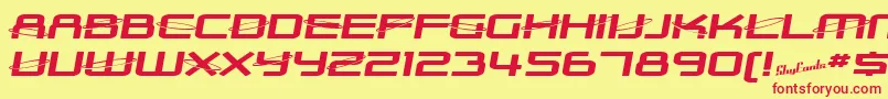 SfOuterLimitsExtended Font – Red Fonts on Yellow Background