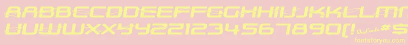 Fonte SfOuterLimitsExtended – fontes amarelas em um fundo rosa