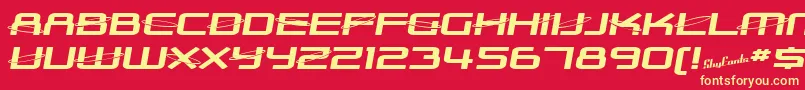 SfOuterLimitsExtended Font – Yellow Fonts on Red Background