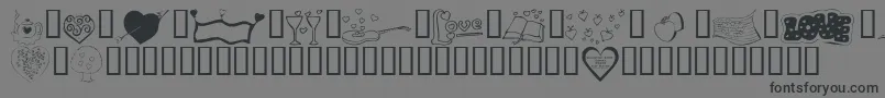 KrValentines2006Five Font – Black Fonts on Gray Background