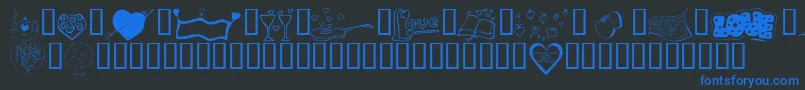 KrValentines2006Five-Schriftart – Blaue Schriften auf schwarzem Hintergrund
