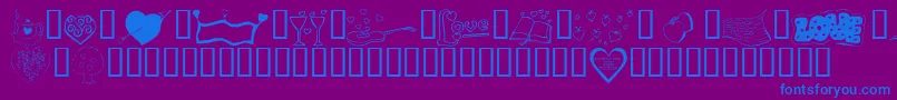 KrValentines2006Five Font – Blue Fonts on Purple Background