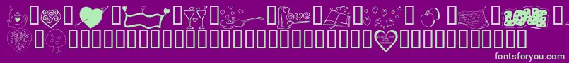 KrValentines2006Five Font – Green Fonts on Purple Background