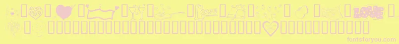 KrValentines2006Five Font – Pink Fonts on Yellow Background