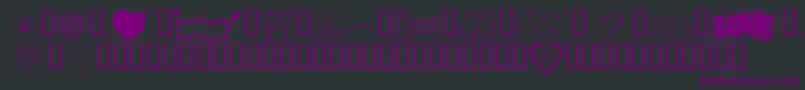 KrValentines2006Five Font – Purple Fonts on Black Background