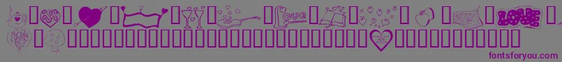 KrValentines2006Five Font – Purple Fonts on Gray Background