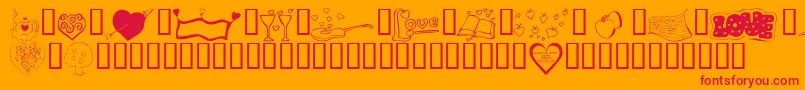KrValentines2006Five Font – Red Fonts on Orange Background