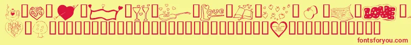 KrValentines2006Five Font – Red Fonts on Yellow Background