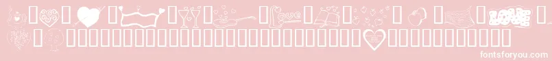 KrValentines2006Five-Schriftart – Weiße Schriften auf rosa Hintergrund