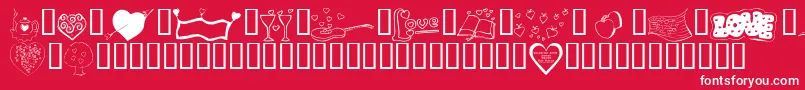 フォントKrValentines2006Five – 赤い背景に白い文字