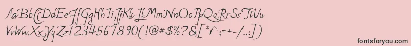 P22MichelangeloRegular-fontti – mustat fontit vaaleanpunaisella taustalla