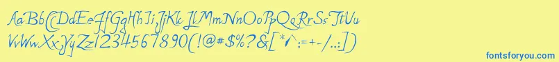 Шрифт P22MichelangeloRegular – синие шрифты на жёлтом фоне