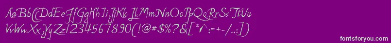P22MichelangeloRegular Font – Green Fonts on Purple Background