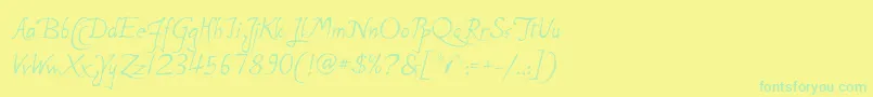 P22MichelangeloRegular Font – Green Fonts on Yellow Background