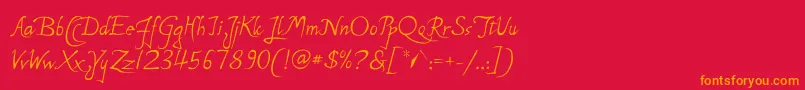 P22MichelangeloRegular Font – Orange Fonts on Red Background
