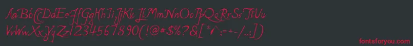 P22MichelangeloRegular Font – Red Fonts on Black Background