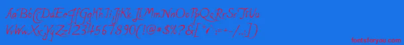 P22MichelangeloRegular Font – Red Fonts on Blue Background