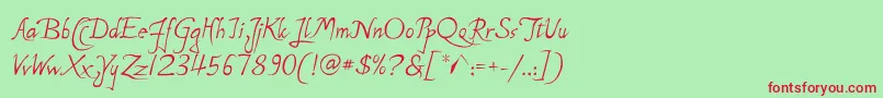P22MichelangeloRegular Font – Red Fonts on Green Background