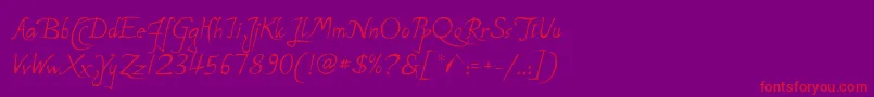 フォントP22MichelangeloRegular – 紫の背景に赤い文字