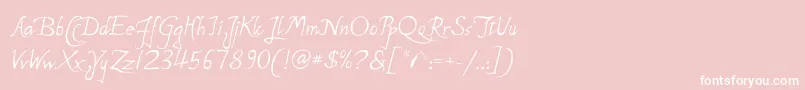 P22MichelangeloRegular-Schriftart – Weiße Schriften auf rosa Hintergrund